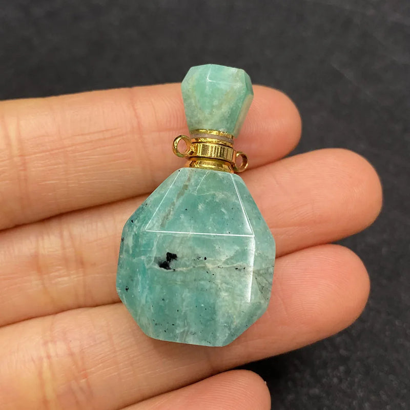 Natural Stone Perfume Bottle Pendant Essential Oil Diffuser Charm