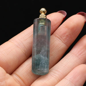 Fluorite Perfume Bottle Pendant for Jewelry Making