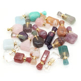 Natural Stone Perfume Bottle Pendant Semi-Precious For Jewelry Charms