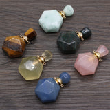 Natural Stone Perfume Bottle Pendant Agates Rose Quartz Jewelry Charms DIY