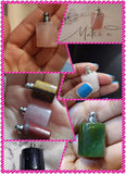 Natural Stone Perfume Bottle Pendant Flat Cylindrical Semi-precious Charms