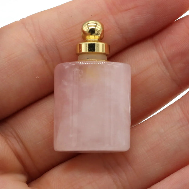 Handmade Natural Stone Perfume Bottle Pendant Necklace
