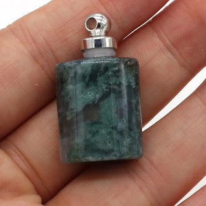 Natural Stone Perfume Bottle Pendant Semi-precious Charm DIY Necklace