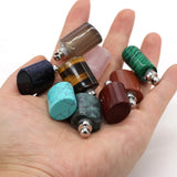 Natural Stone Perfume Bottle Pendant Semi-precious Charm DIY Necklace