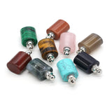 Natural Stone Perfume Bottle Pendant Semi-precious Charm DIY Necklace