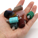 Natural Stone Perfume Bottle Pendant Semi-precious Charm DIY Necklace