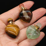Natural Stone Perfume Bottle Pendant Tiger Eye/Green Aventurine