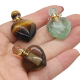 Natural Stone Perfume Bottle Pendant Tiger Eye/Green Aventurine