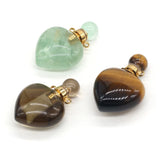 Natural Stone Perfume Bottle Pendant Tiger Eye/Green Aventurine