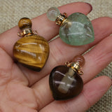 Natural Stone Perfume Bottle Pendant Tiger Eye/Green Aventurine