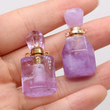 Amethyst Perfume Bottle Pendant Natural Stone Charms