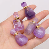 Amethyst Perfume Bottle Pendant Natural Stone Charms
