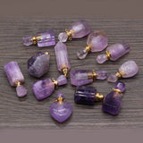 Amethyst Perfume Bottle Pendant Natural Stone Charms