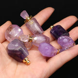 Amethyst Perfume Bottle Pendant Natural Stone Charms