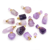 Amethyst Perfume Bottle Pendant Natural Stone Charms