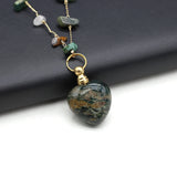 Stone Perfume Bottle Pendant Necklace Charms Essential Oil Diffuser