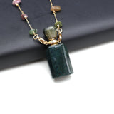 Stone Perfume Bottle Pendant Necklace Charms Essential Oil Diffuser