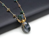 Stone Perfume Bottle Pendant Necklace Charms Essential Oil Diffuser