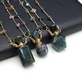 Stone Perfume Bottle Pendant Necklace Charms Essential Oil Diffuser