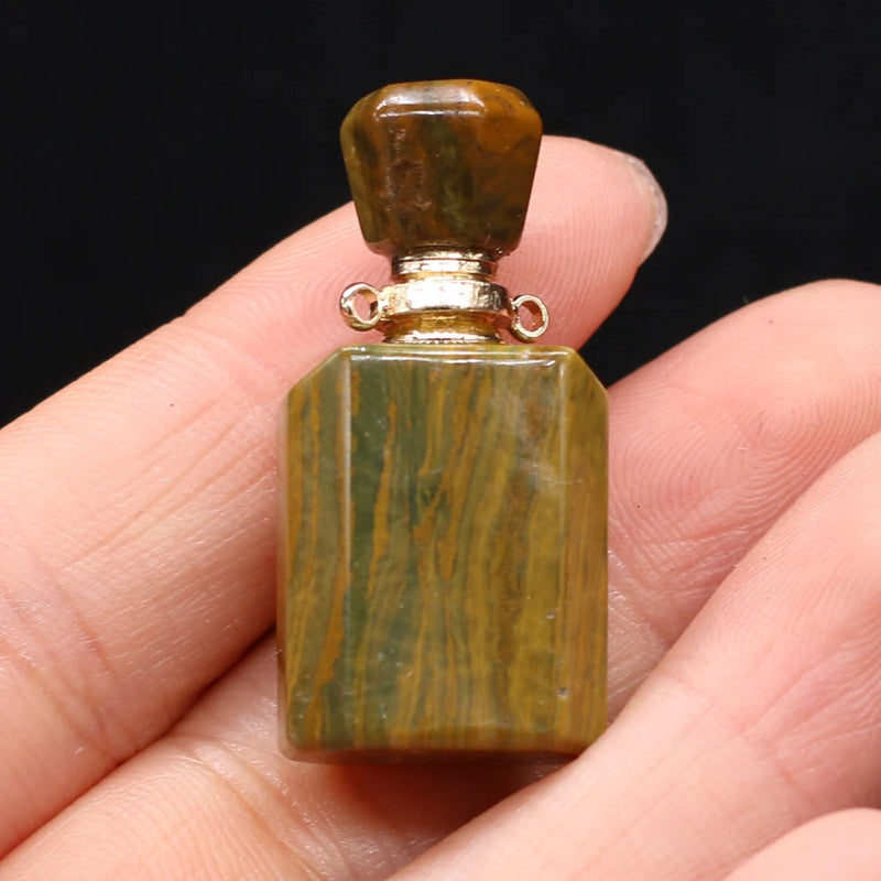 Natural Stone Perfume Bottle Pendant Indian Agates for Jewelry Making