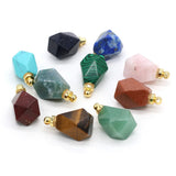 Natural Stone Perfume Bottle Pendant Semi-precious Charms for Jewelry Making DIY