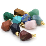 Natural Stone Perfume Bottle Pendant Semi-precious Charms for Jewelry Making DIY