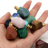 Natural Stone Perfume Bottle Pendant Semi-precious Charms for Jewelry Making DIY