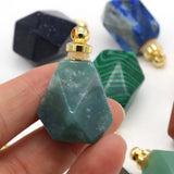 Natural Stone Perfume Bottle Pendant Semi-precious Charms for Jewelry Making DIY