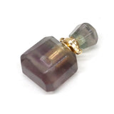 Natural Stone Perfume Bottle Pendant Reiki Healing Crystal Necklace