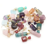 Natural Stone Perfume Bottle Pendant Reiki Healing Crystal Necklace