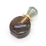 Natural Stone Perfume Bottle Pendant Reiki Healing Crystal Necklace