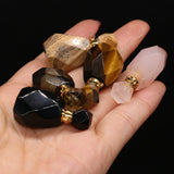 Stone Perfume Bottle Pendant - Rose Quartz/Agates/Smoky Quartz