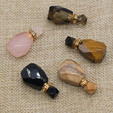 Stone Perfume Bottle Pendant - Rose Quartz/Agates/Smoky Quartz