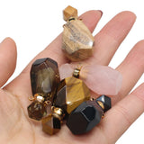 Stone Perfume Bottle Pendant - Rose Quartz/Agates/Smoky Quartz