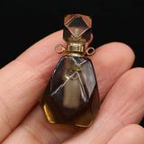 Stone Perfume Bottle Pendant - Rose Quartz/Agates/Smoky Quartz