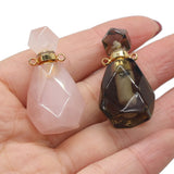 Stone Perfume Bottle Pendant - Rose Quartz/Agates/Smoky Quartz