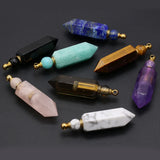 Natural Stone Perfume Bottle Pendant Rhombus Pendant