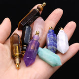 Natural Stone Perfume Bottle Pendant Rhombus Pendant