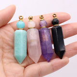Natural Stone Perfume Bottle Pendant Rhombus Pendant