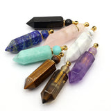 Natural Stone Perfume Bottle Pendant Rhombus Pendant