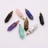 Natural Stone Perfume Bottle Pendant Rhombus Pendant