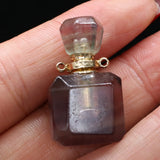 Natural Stone Perfume Bottle Pendant - Rose Quartzs Amethysts