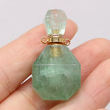 Natural Stone Perfume Bottle Pendant - Rose Quartzs Amethysts