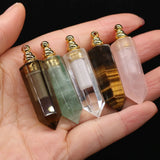 Rose Quartz Natural Stone Perfume Bottle Pendant Charms