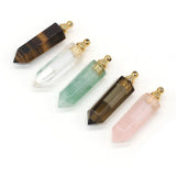 Rose Quartz Natural Stone Perfume Bottle Pendant Charms
