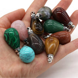 Natural Stone Perfume Bottle Pendant for DIY Jewelry Making