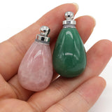 Natural Stone Perfume Bottle Pendant for DIY Jewelry Making