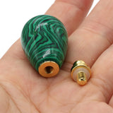 Natural Stone Perfume Bottle Pendant Round Drop Semi-precious Charms