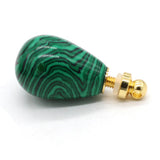 Natural Stone Perfume Bottle Pendant Round Drop Semi-precious Charms