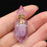 Natural Stone Perfume Bottle Pendant Amethysts Tiger Eyes Ston Jewelry DIY